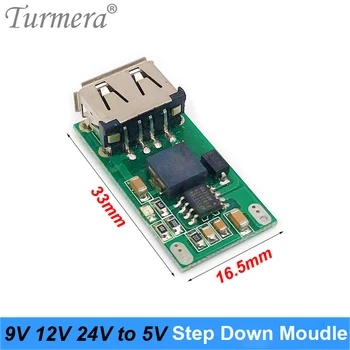 Turmera 6-24 В 9, В 12 В 24 В до 5 3A Кола USB Зарядно Устройство, Модул 