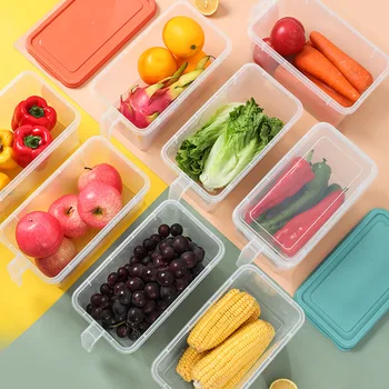 Кутия За Съхранение на Прясна храна В Хладилника, Запечатани Банка За Съхранение на Прозрачни Пластмасови Плодове и Зеленчуци, Кутия За Съхранение