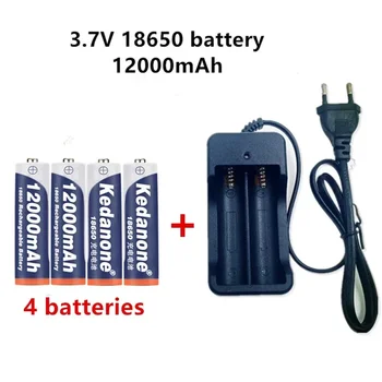 18650 Батерия Акумулаторна Батерия с Капацитет от 3,7 В 18650 12000 mah Литиево-йонна Акумулаторна Батерия За Фенерче Факел Батерия + Зарядно устройство