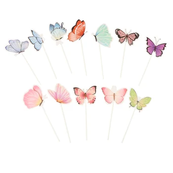24шт хартиени соломинок с пеперуди за украса на сватби, детски душ, партита по повод рождения Ден, на сок, на пеперуди, сламки
