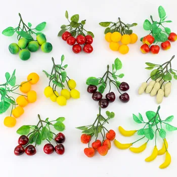 3x Имитация нетоксични на Различни плодове, изкуствени реалистични фалшиви зеленчуци, модел бижута, реквизит за снимки, за украса