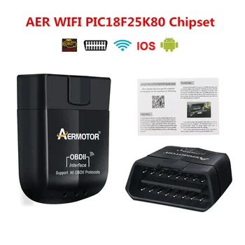 AER ELM327 V2.2 PIC18F25K80 Bluetooth 4,0 OBDII Автоматично Диагностичен Скенер код на ELM 327 V 1,5 WIFI USB OBDII Автоматичен Четец код