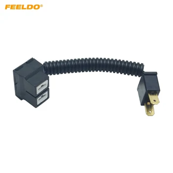 FEELDO 1 бр. Керамични изход за автомобила H7, тежкотоварни керамични конектор кабели кабели за контакти лампи с нажежаема жичка, адаптер за свързване на кабели