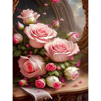 GATYZTORY Diamond Rose Живопис Новата колекция Flower 2023 Диамантена мозайка Пълна бродерия Творчески Хобита Начало декор