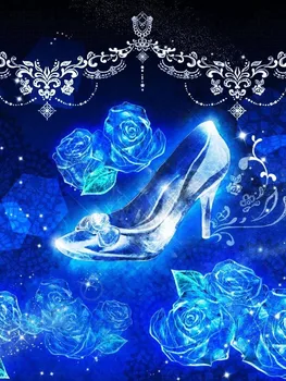 JMINE Div 5D Shoe rose flower, комплекти за кръстат бод с диаманти, художествена благородна мультяшная 3D-боя се от diamonds