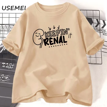 Keepin It Renal Тениска Забавна Сестра Графични Тениски Памучен Дамски тениски С къс ръкав Health Matters Тениска Дамска