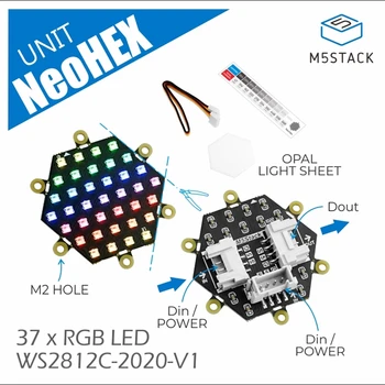 Led такса M5Stack NeoHEX hexagon RGB WS2812C-2020-V1 с 37 топки за лампи