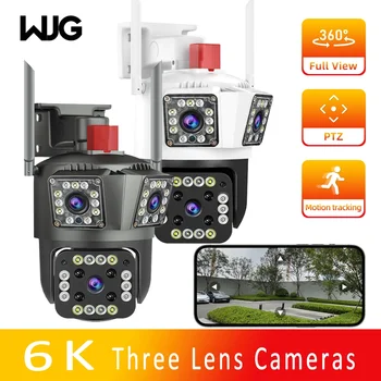 WJG 12-мегапикселова камера, WIFI-помещение с три лещи Wifi Surval-камера 6k 8X IP с автоматично проследяване на Външна Водоустойчива защита
