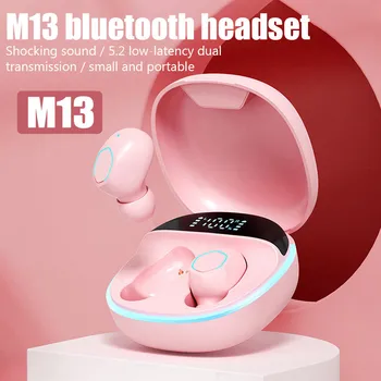 Безжични Слушалки TWS M13 С Высокоточным Чувствителен Led Цифров Дисплей, Слушалки, съвместими с Bluetooth, 5.2 Стерео Спортни Слушалки