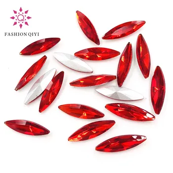 Безплатна доставка 4x15 мм Конски очите на Стъклен кристал Червена яка свободен кристали 50шт направи си сам дизайн нокти/телефон/Аксесоари за дрехи