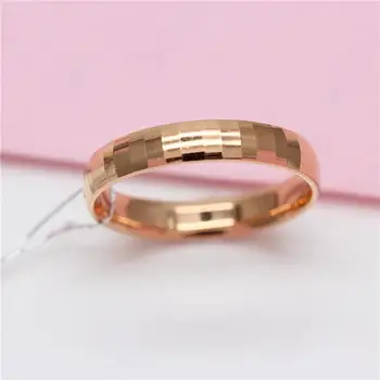 Виолетовият злато Проба 585 Гланцово пръстен от розово злато 14 карата Геометричен Класически Прости с възможността за промяна на размера на Класически подарък за мъжки и женски партита