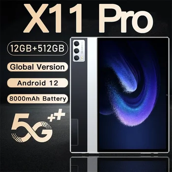 Глобалната версия на X11 Pro Tablet 10,1 инча MTK 6797 16 GB + 1 TB Tablete PC 120 Hz 2,5 K LCD дисплей 5G Таблет Android 2024 НОВА