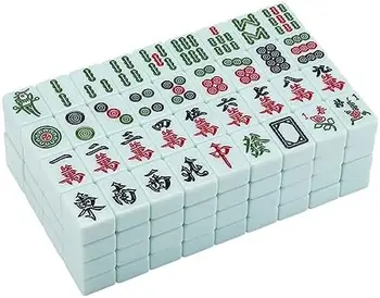 Голям набор от китайския mahjong 1,6-инчов плочки за mahjong Меламиновый комплект за mahjong