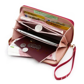 Жена чантата с писмото принтом, портфейл за монети с цип, модерен Дълъг държач за карти с голям капацитет, дамски портфейл-клатч за телефон