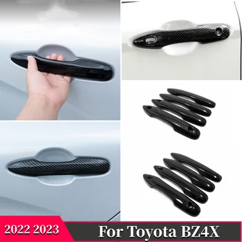 За Toyota BZ4X 2022 2023 ABS Хромированное Въглеродни влакна Авто Врата копчето на Кутията Тапицерия на Колата Стикер За полагане на Външни Аксесоари 4шт