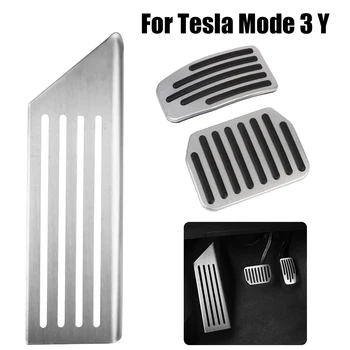 За автомобилни аксесоари Tesla Model 3 Y Поставка за въртене на педалите на спирачката вземе подножието на педала с гумени облицовки Покриване на Детайли в интериора на автомобила от алуминиева сплав
