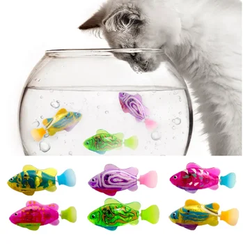 Интерактивна електрическа играчка-рибка за котки, водна котка, играчки за игра на закрито, Плаващ робот-рибка, играчка за кучета и котки с led подсветка, играчки за домашни любимци