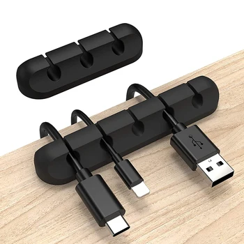 Кабелен Органайзер Силиконова Разгъната USB Кабел за Настолни Клипове За Прецизно Управление на Притежателя на Кабела За Мишката Органайзер За Кабели, Слушалки
