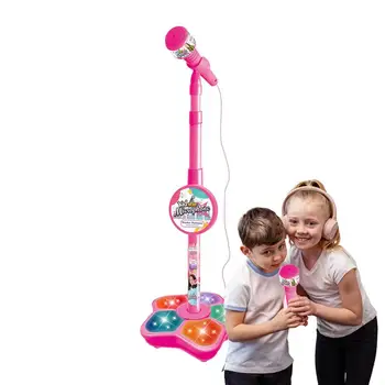 Караоке-машина с микрофон, караоке-машина с регулируема височина, интелигентно свързване, Поющая играчка със светлина, Подарък за деца