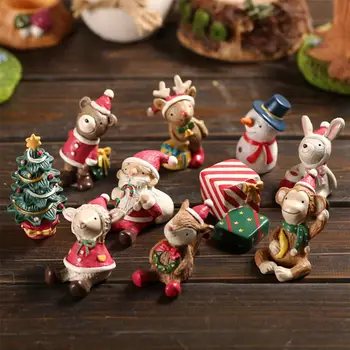 Коледен Снежен Дядо Коледа Овца Заек Дърво Маймуна Мечка Протеин Украса за витрини за домашно магазин за Бижута Подпори