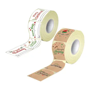 Коледни Стикери от Крафт-хартия Декоративни Крафт-Самозалепващи се Етикети за Бродерия