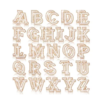 Ленти с букви от седеф и планински кристал, A-Z, блестящи стикери с букви от планински кристал, апликация с писмото азбука, стикер с главни букви