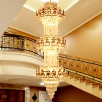 Луксозна кръгла привлекателна голям полилей, античен кристален лампа, модерна подвесная полилей за салона на хотел