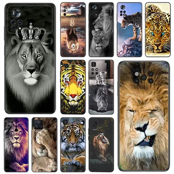 Мек Калъф За Телефон със защита От Падане на Xiaomi Mi Poco Pro X5 C51 X4 X3 F4 GT C55 C50 C40 M5S M4 F3 M3 Tiger King Lion Леопард Делото