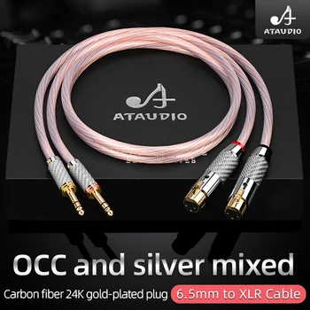 Микрофон кабел HIFI 6,5 мм TRS към XLR OCC сребро разход на xlr баланс към микшеру 6,35 мм за свързване на усилвател на мощност