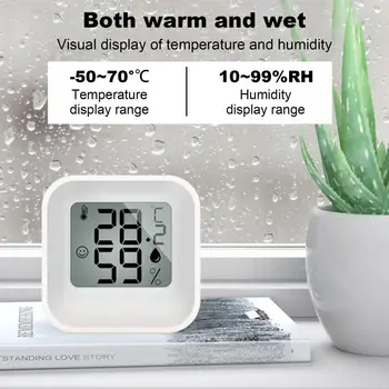 Мини LCD дигитален термометър-влагомер, спалня, Хол, Баня, Датчик за температура, Влагомер, вътрешен термометър, Влагомер