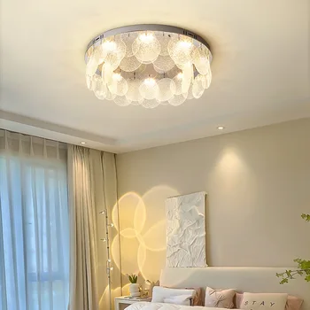 Модерен led тавана лампа Метална полилей от арт стъкло, окачена лампа за дневна, кухня, вътрешна украса, Тавана лампа