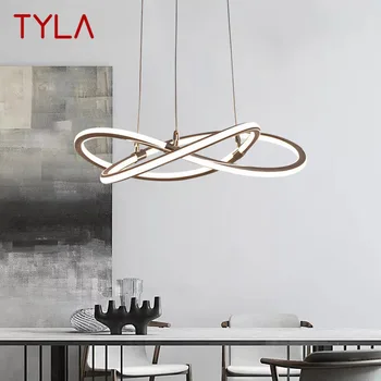 Модерен окачен лампа TYLA Творчески прост led скандинавски линия на околовръстен художествен Лампа за дома, трапезария, спалня, декоративни осветителни тела