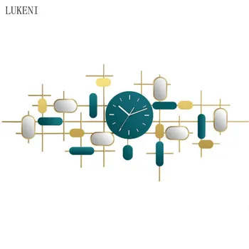 Модерни минималистичные стенни часовници за всекидневна, домашна мода, творчески скандинавски светлина, Луксозно художественото оформление, Безшумни качающиеся часовници