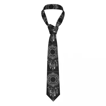 Мъжка вратовръзка Slim Skinny Mystic Circle, етническа накити, вратовръзка, Модерен вратовръзка, свободен стил, мъжка вратовръзка, сватба
