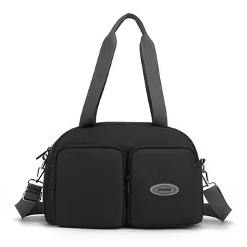 Нова дамски найлонова чанта през рамо дамски чанти през рамо 2024, зимни водоустойчива чанта за през рамо с множество джобове с цип и горната дръжка