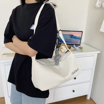 Нова мода универсална женска чанта през рамо от найлонов плат, прости ежедневни леки чанти за междуградски пътувания