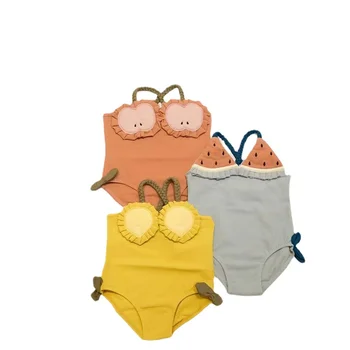 Нови летни бански костюми за малките момичета 2023, Ins, Модерен детски бански под формата на плодове, Сладки бързо съхнещи бански-слинги за момичета, бикини