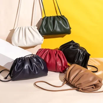 новост 2021, женствена чанта през рамо с наполовина джоб, мътна чанта, мек портфейл-клатч на рамото