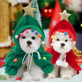 Облекло за анимационни кучета Костюми за коледната елха Кучета Малки, средни кучета Коледно облекло за домашни любимци Забавна есен и зима коледно облекло