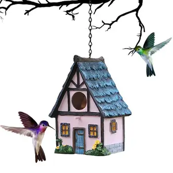 Окачен птичи къща колибри отвън bird ' s nest от смола Издръжлива птица къща от смола материал е Отличен за градина на открито на закрито