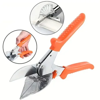 Остри многоугловые наклонени ножици, регулируеми от 45 до 135 градуса С предохранителем, Ръчни инструменти, използвани за рязане на пластмаса, PVC