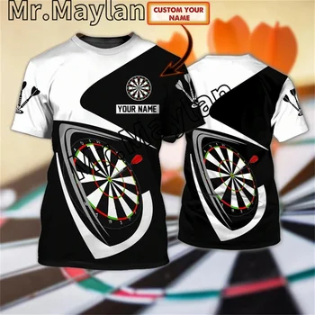 Персонални тениска с изображение на стрелички, тениски с 3D принтом за мъже/жени, тениска за играч на дартс, подарък за баба дартса, тениска за играч на дартс, подаръци, върхове