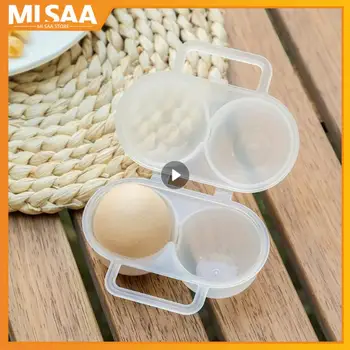Пластмасов контейнер за съхранение на яйца с 2 мрежи, преносим титуляр за яйца за нощуване на открито, кутия за яйца за пикник, калъф за съхранение на яйца в кухненския хладилник