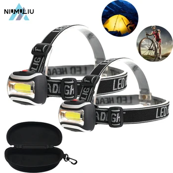 Подарък кутия C5 Mini COB LED Headlamp Водоустойчив налобный фенер Lanterna за нощуване на открито нощен риболов с кола светлина