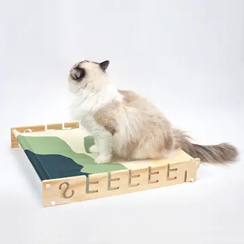 Подвесная легло за котки на открито Дишаща с дървена дограма и Охлаждаща Подвесная легло за котки
