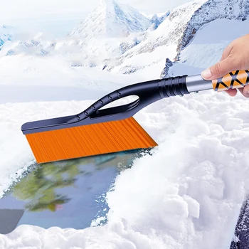 Подвижна автомобилна лопата за сняг, Зимни стъргалка за лед с четка за подметания прозорци, Инструмент за почистване на предното стъкло и премахване на драскотини за кола