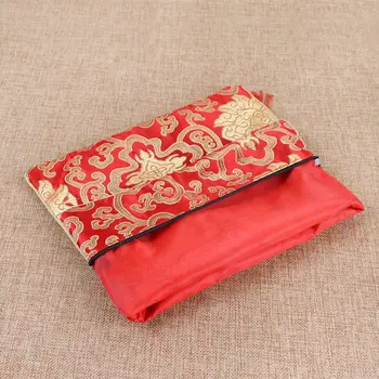 Преносима двупластова будистка ретро чанта с lotus, бижу, Саше в китайски стил, Чанта за Писанията, чанта за бродерия.
