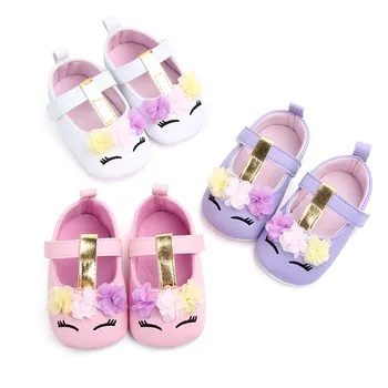 Пролетно-лятна Ежедневни обувки за Малки момичета с Хубави Единорогом от мек полиуретан на не-хлъзгава подметка за новородени 0-18 месеца за Малки Момичета NewFashion
