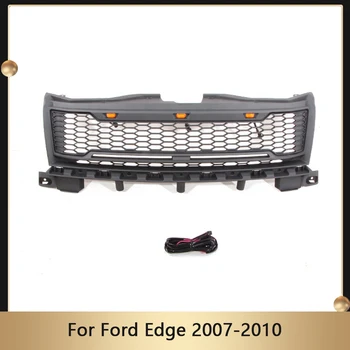 Решетка на радиатора във формата на сот, маска за предна броня, окото решетка, кехлибарена led светлини и писма, състезателни решетки, Горната част на окото за Ford Edge 2007-2010