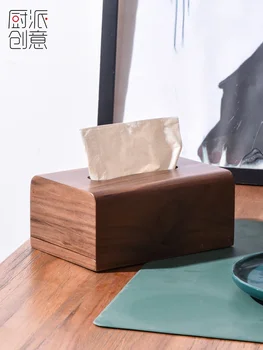 Скоростна кутия от орехово дърво с потребителски гравиране, висококачествена кутия за сензорни тъкани, маса за дневната, висококачествен светла луксозна нова китайска дърво